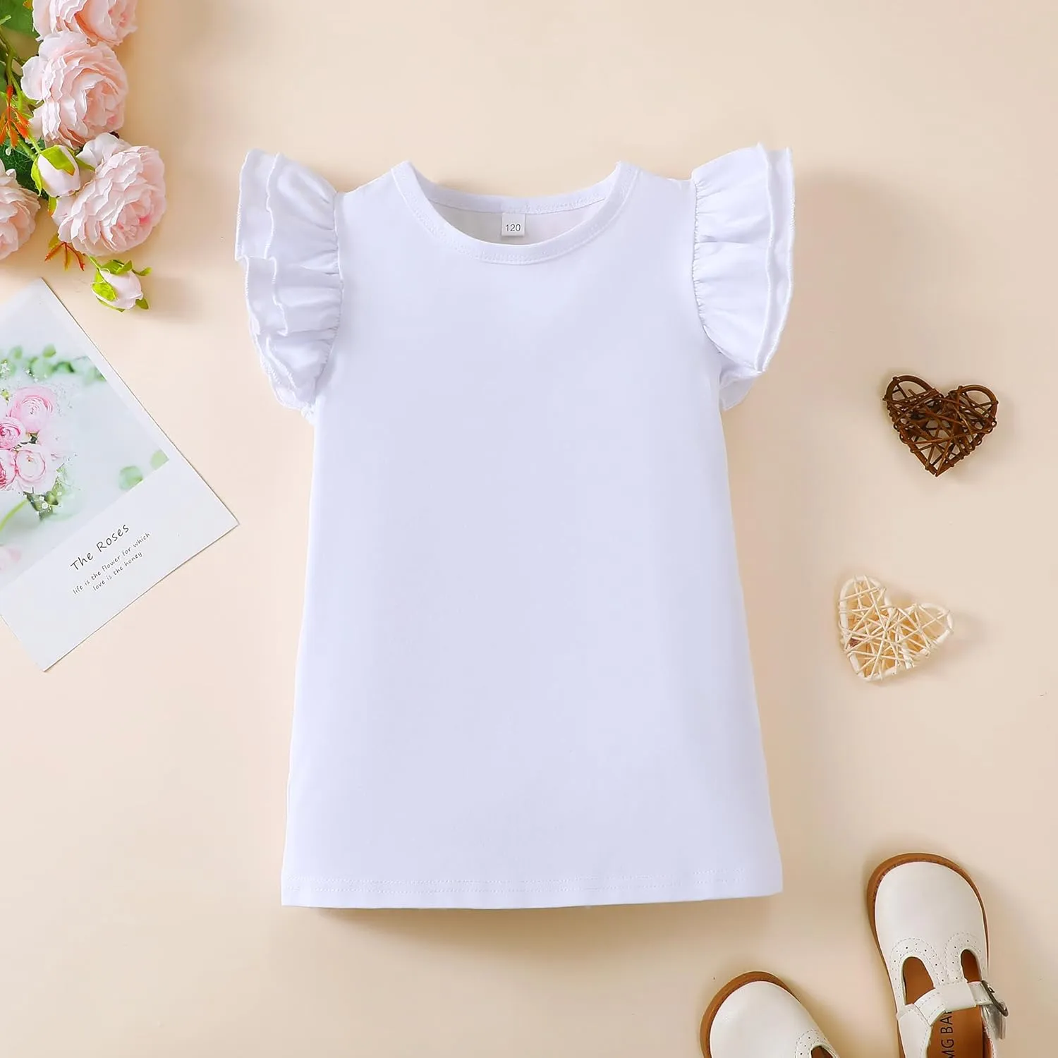 Toddler Kid Baby Girl T Shirt Blouse Ruffle Top Cotton Casual Tees Clothes 2-Pack 2-6T