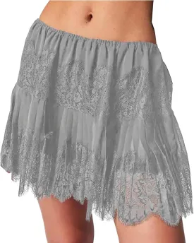 Women Y2k Lace Mini Skirts Low Rise Pleated Ruffle Flowy Skirt Half Slip Asymmetrical Layered Short Skirts Underskirt