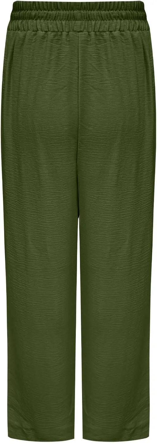 Womens Drawstring Waist Pants Soft Cotton Linen Straight Leg Trousers with Pockets Casual Relaxed Fit for Travel 2025
