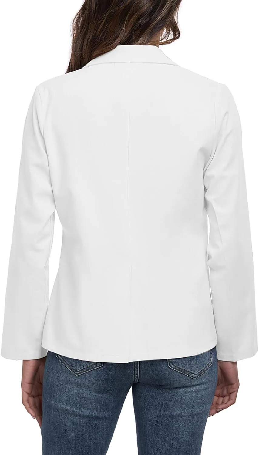 Womens Linen Blazer Long Sleeve Lightweight Work Office Jackets Casual Summer Lapel Button Blazers with Pockets