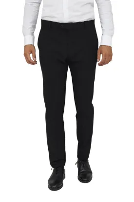 WSS Slim Fit Plain Black Men Pants  - Singen