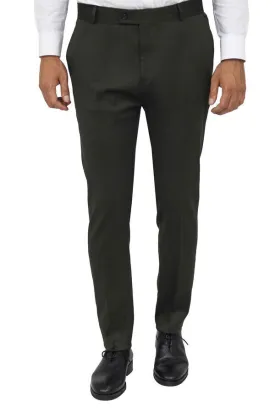 WSS Slim Fit Plain Green Men Pants  - Singen