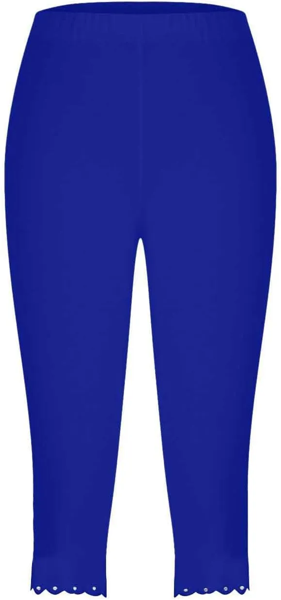 Xiaojmake High Waisted Capri Leggings for Women Summer Yoga Gym Workout Cropped Pants Rhinestone Patch Summer Beach Trousers