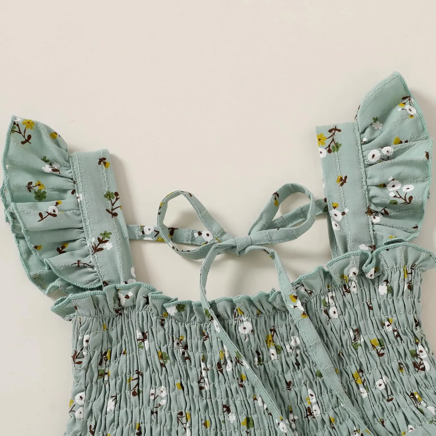 YOUNGER TREE Toddler Girl Dress Baby Girls Summer Clothes Ruffle Sleeve Floral Smock Beach Boho Dresses Sundress