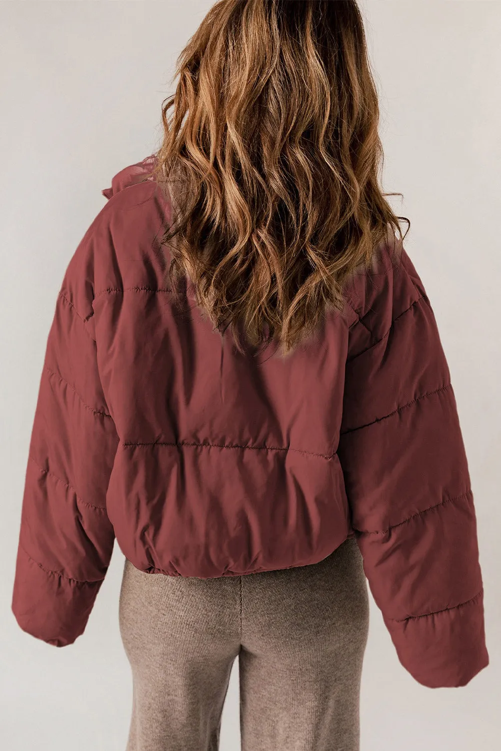 Zip-Up Collared Long Sleeve Coat