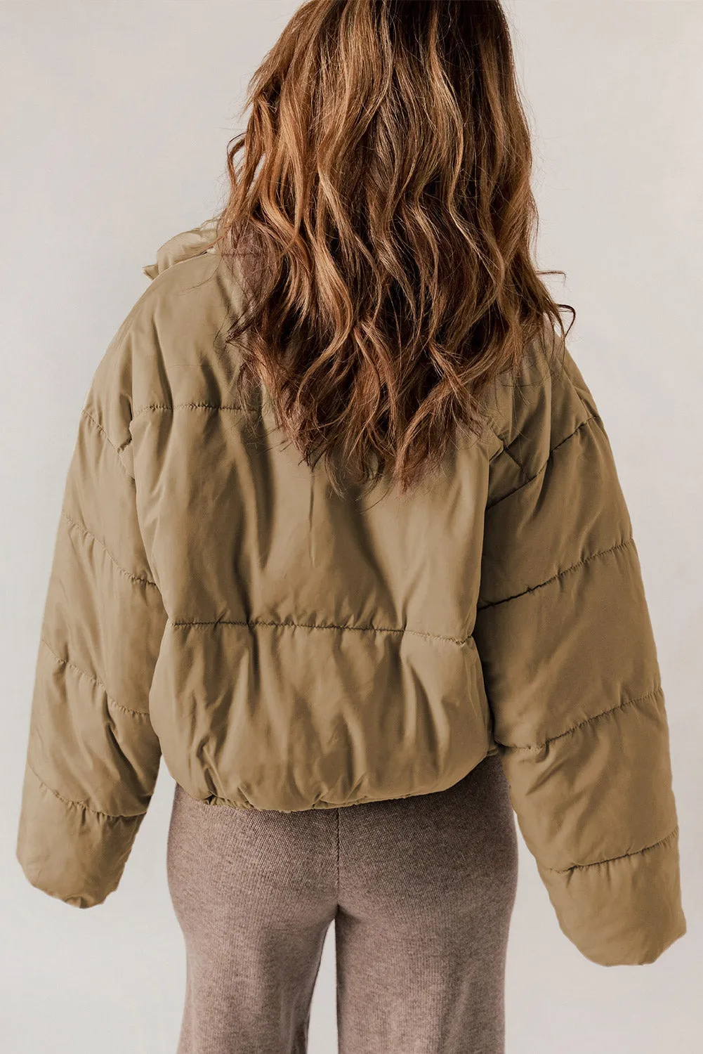 Zip-Up Collared Long Sleeve Coat