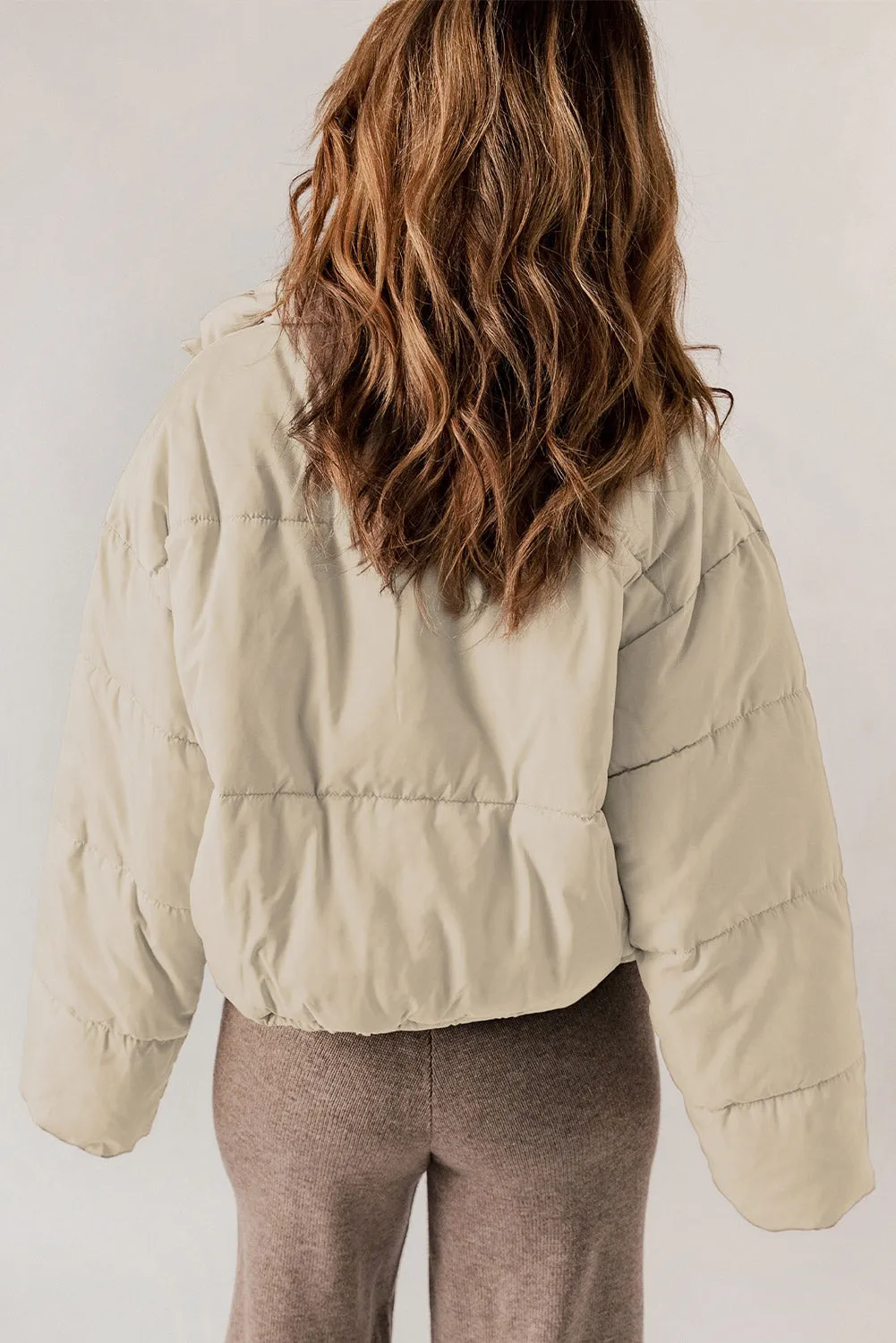 Zip-Up Collared Long Sleeve Coat