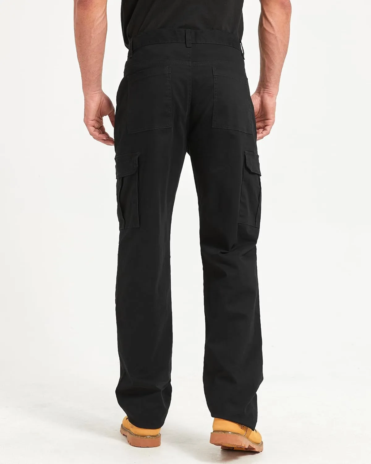 Zylioo Extra Tall Relaxed Fit Casual Pants for Men, 6 Pocket Black Work Pants, 36"/35"/34" Inseam Casual Utility Pants