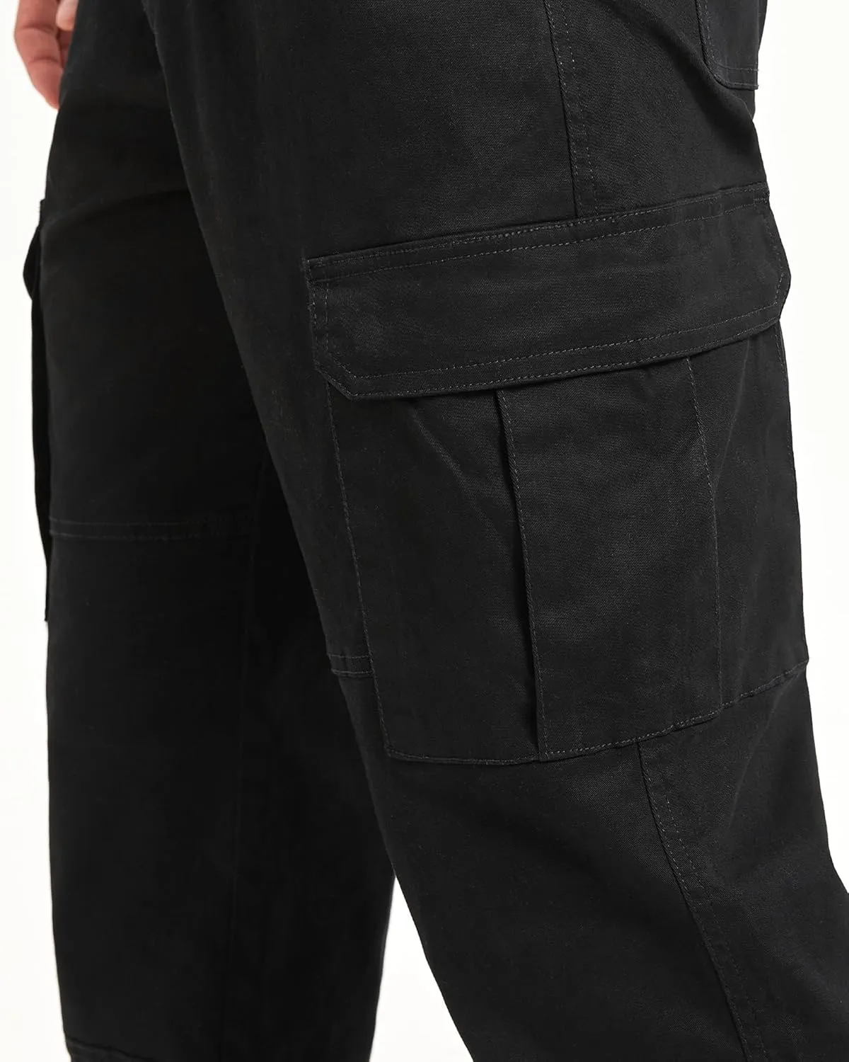 Zylioo Extra Tall Relaxed Fit Casual Pants for Men, 6 Pocket Black Work Pants, 36"/35"/34" Inseam Casual Utility Pants