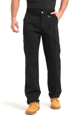 Zylioo Extra Tall Relaxed Fit Casual Pants for Men, 6 Pocket Black Work Pants, 36"/35"/34" Inseam Casual Utility Pants